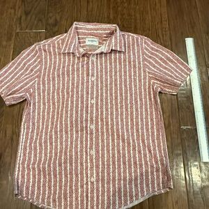 Goodfellow & Co Red and White Striped Button-Down Shirt